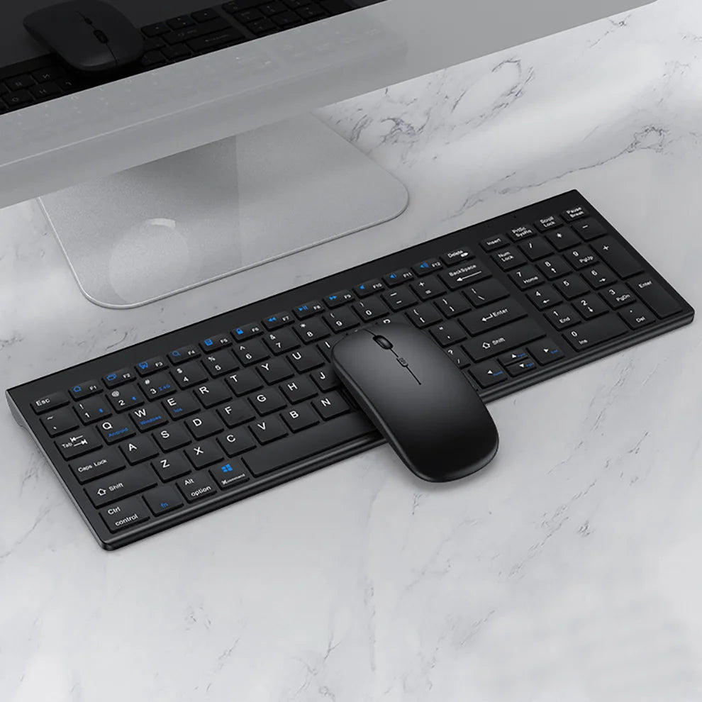 Rechargeable Bluetooth Keyboard and Mouse Set for Laptop Computer 2.4G USB Wireless Keyboard and Mouse Combo