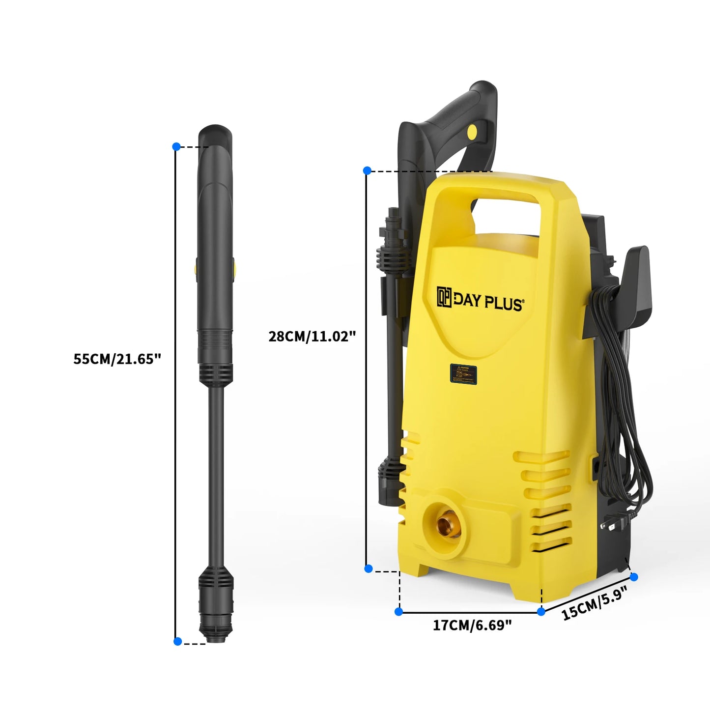DayPlus 5000W High Pressure Washer Portable Jet Wash Car Patio Garden Driveway Cleaner Machine Wash Patio Floor, 350Bar/5000PSI