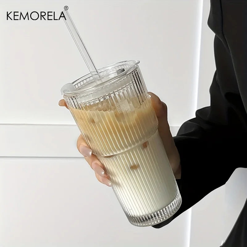 Stripe Glass Coffee Cup