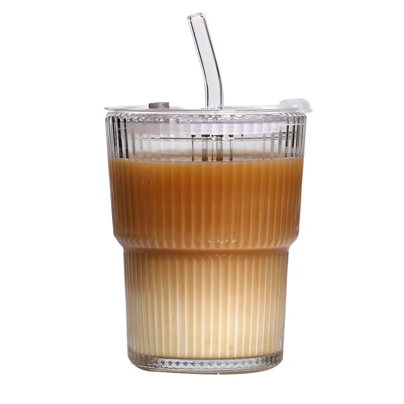 Stripe Glass Coffee Cup