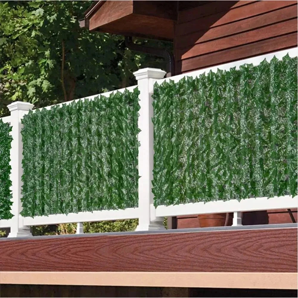 Artificial Green Leaf Fence Panels