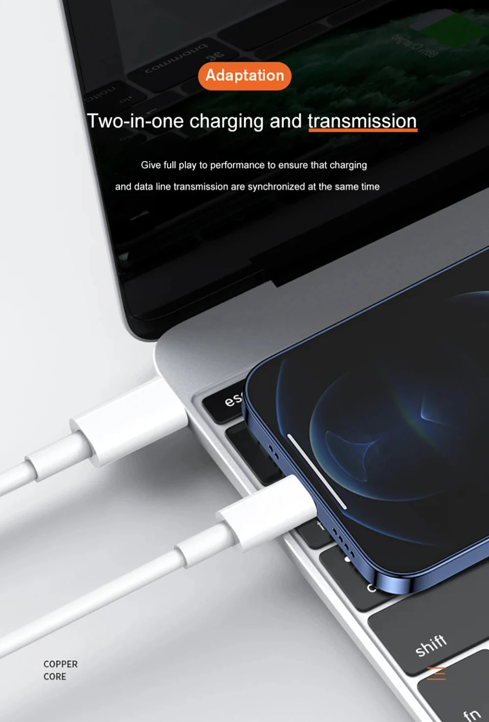 20W PD USB to Lighting USB C to Lighting Fast Charger Cable For Apple iPhone 14 13 12 11 Pro Max X XR Plus iPad Data Sync Line