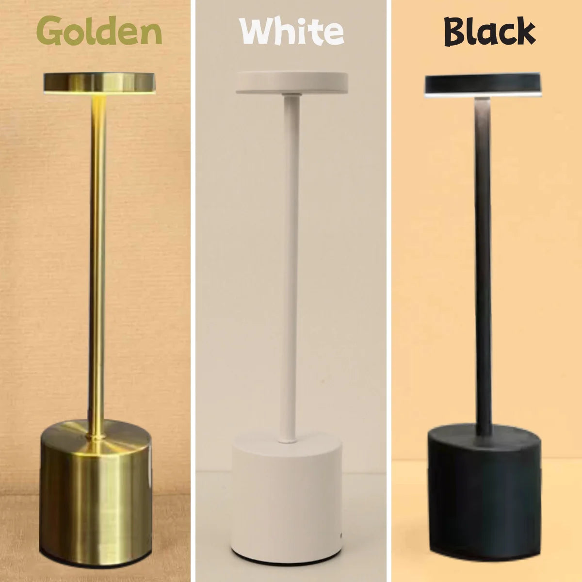 Rechargeable LED Touch Sensor Table Lamp 3 Colors