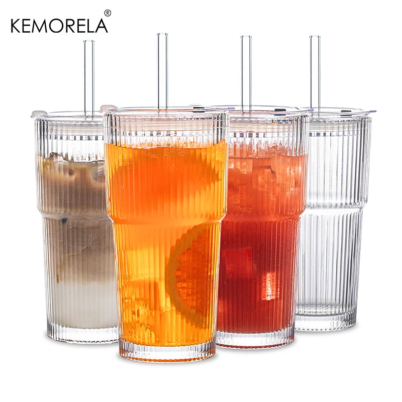 Stripe Glass Coffee Cup