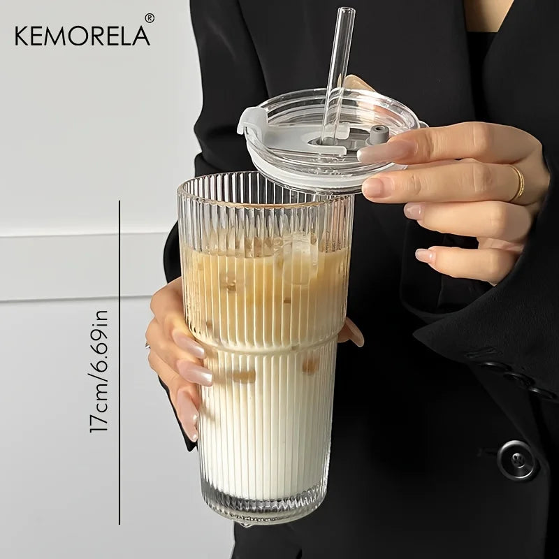 Stripe Glass Coffee Cup