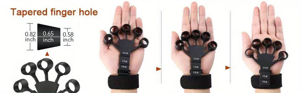 Finger Training Exercise Stretcher Hand Grips Adjustable Strengthener Resistance band Trainer Hand Brush Expander Exercise
