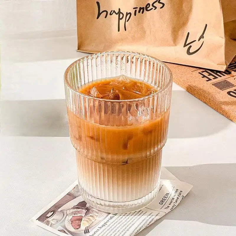 Stripe Glass Coffee Cup