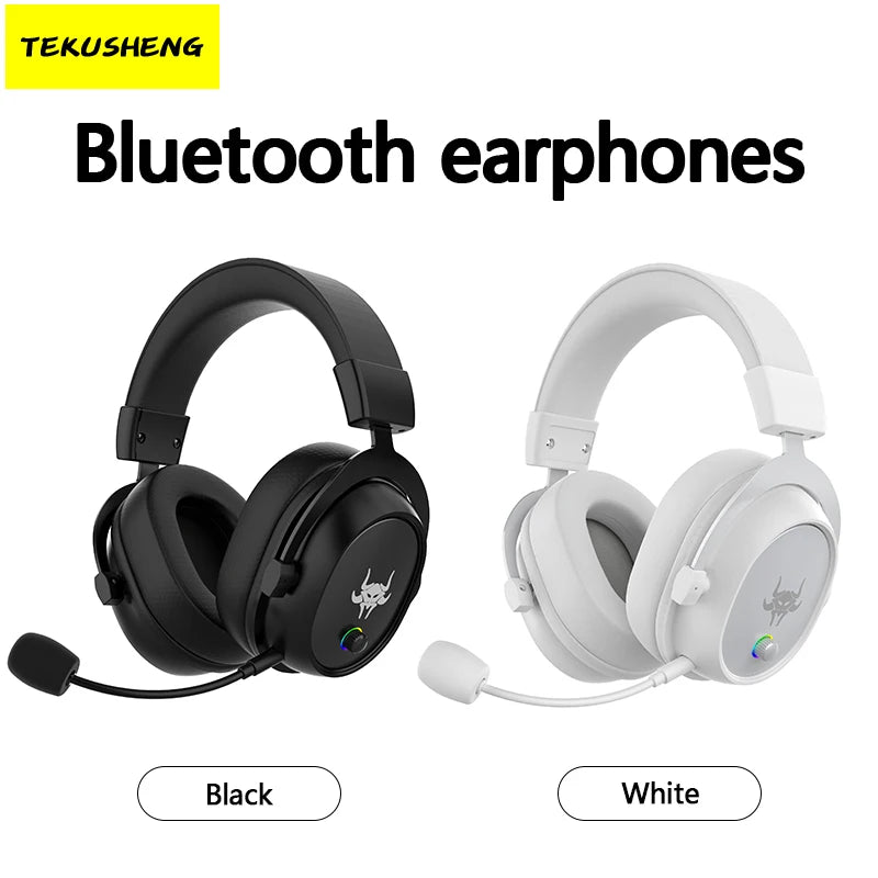 Headphones High-end 2.4G Wireless Overhead Sports Headphones with Bluetooth White Gaming Headset with Microphone Noise Canceling
