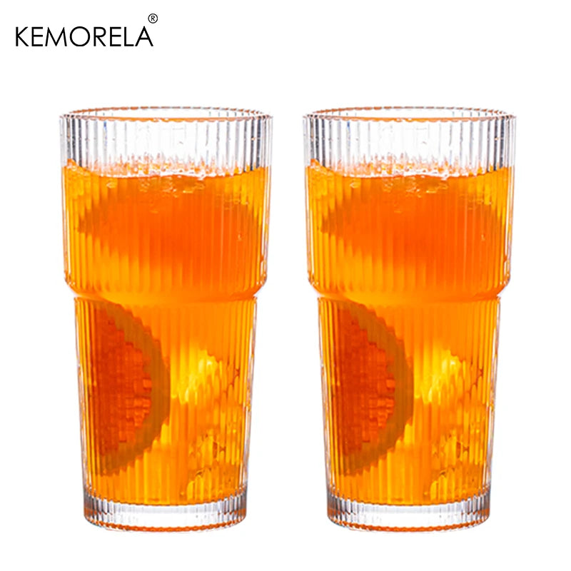 Stripe Glass Coffee Cup