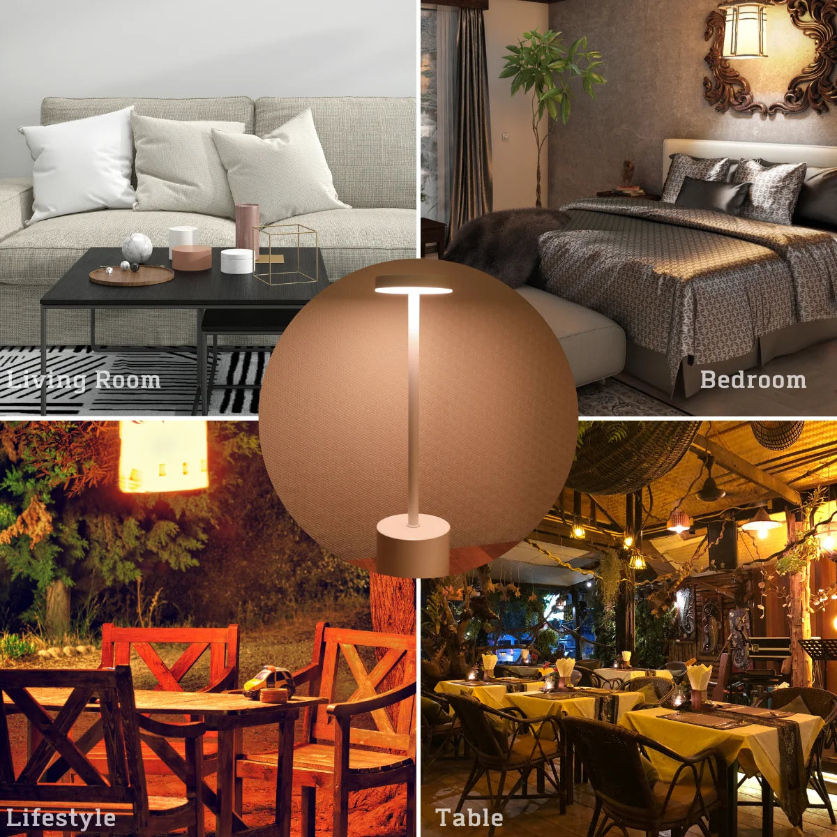 Rechargeable LED Touch Sensor Table Lamp 3 Colors