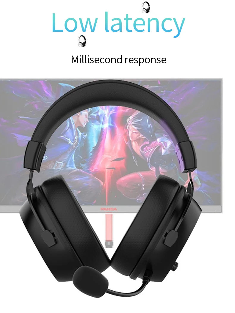 Headphones High-end 2.4G Wireless Overhead Sports Headphones with Bluetooth White Gaming Headset with Microphone Noise Canceling