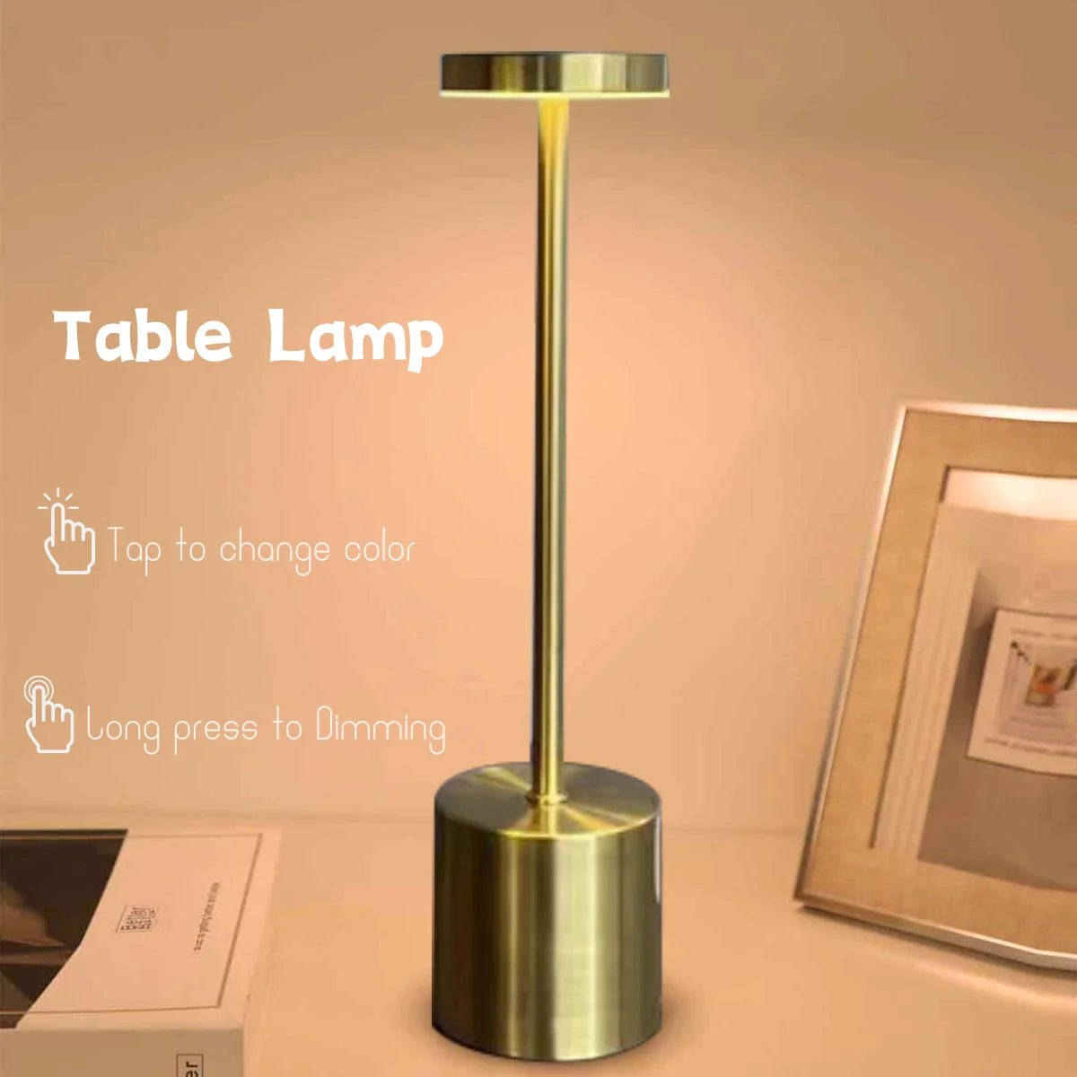 Rechargeable LED Touch Sensor Table Lamp 3 Colors