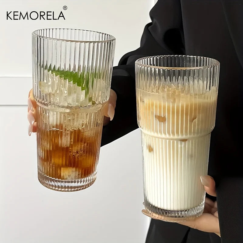 Stripe Glass Coffee Cup