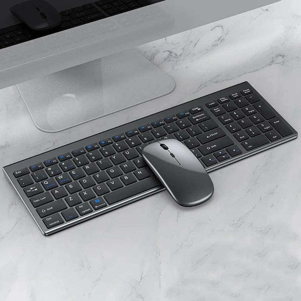 Rechargeable Bluetooth Keyboard and Mouse Set for Laptop Computer 2.4G USB Wireless Keyboard and Mouse Combo