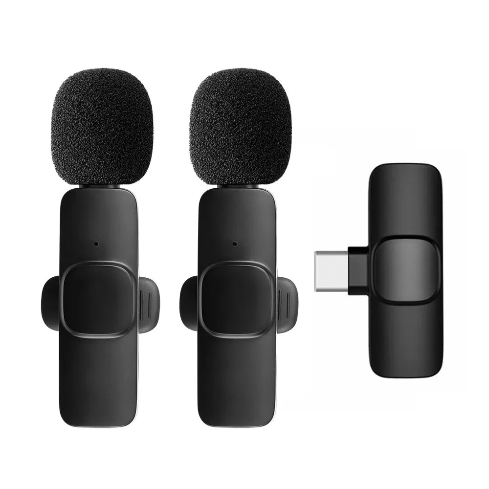 2.4G Wireless Lavalier Microphone Noise Cancelling Audio Video Recording for iPhone/iPad/Android/Xiaomi/Samsung Live Game Mic