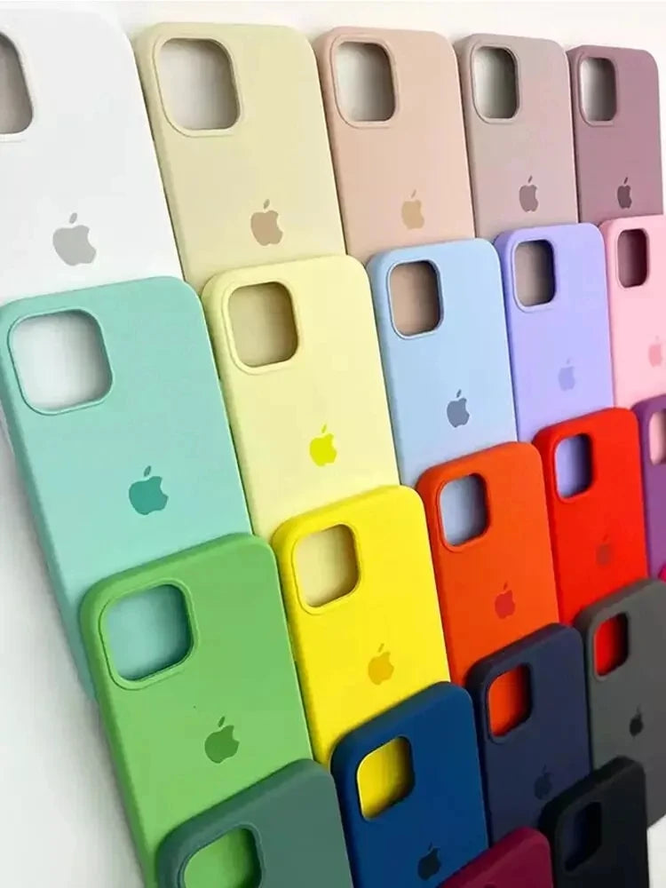 Luxury Original Liquid Silicone Case For iPhone 13 14 15 16 Pro Max phone Cases For iPhone 11 12 14 15 16 Plus Full Logo Cover