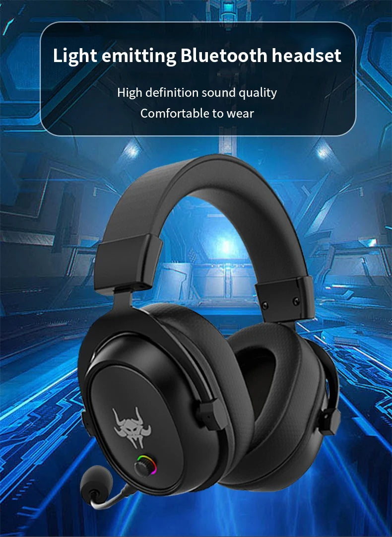 Headphones High-end 2.4G Wireless Overhead Sports Headphones with Bluetooth White Gaming Headset with Microphone Noise Canceling