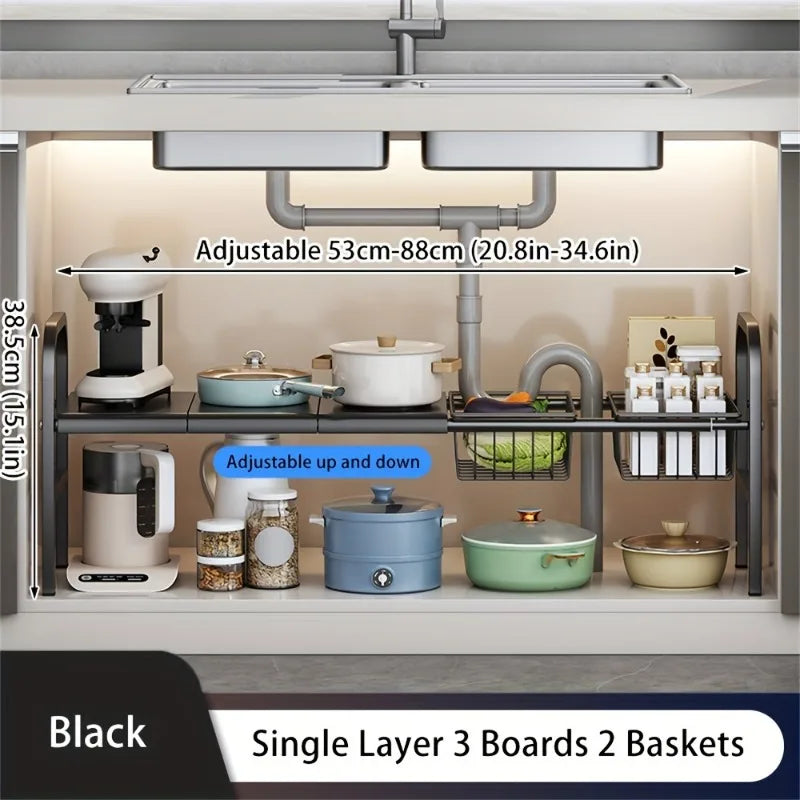 1 Set Multi-Use Kitchen Under Bathroom Sink Organizers