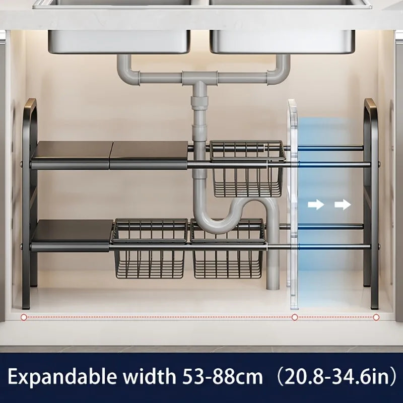 1 Set Multi-Use Kitchen Under Bathroom Sink Organizers