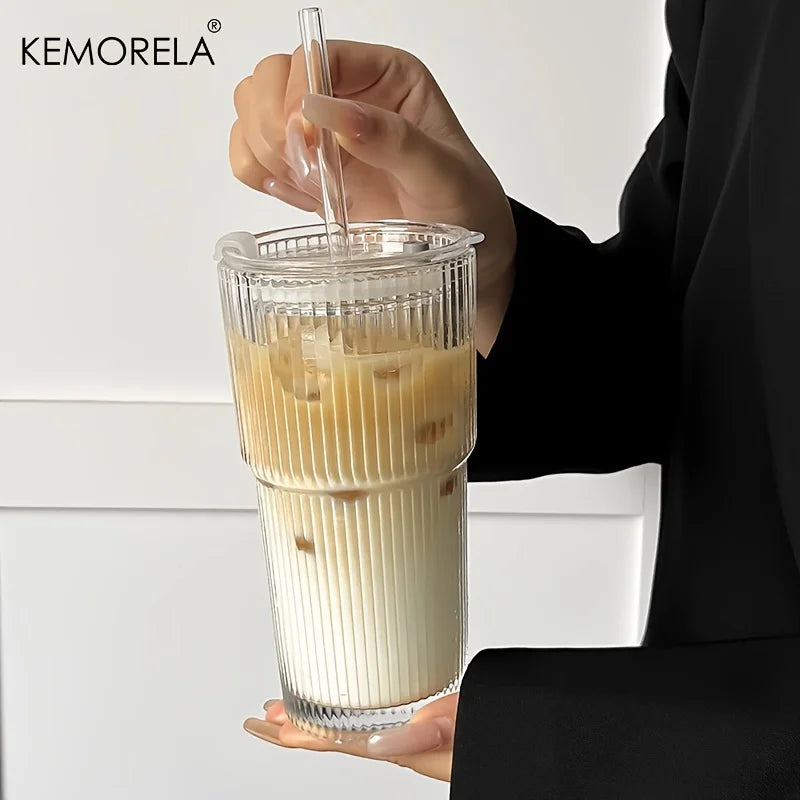 Stripe Glass Coffee Cup