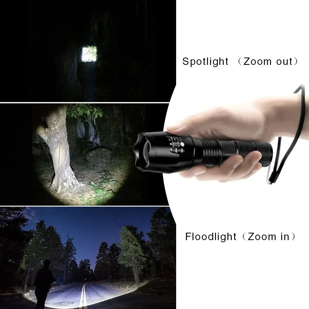 Outdoor handheld Flashlight Small Strong Light Portable Outdoor Rechargeable Super Bright Work Light Multifunctional Flashlight