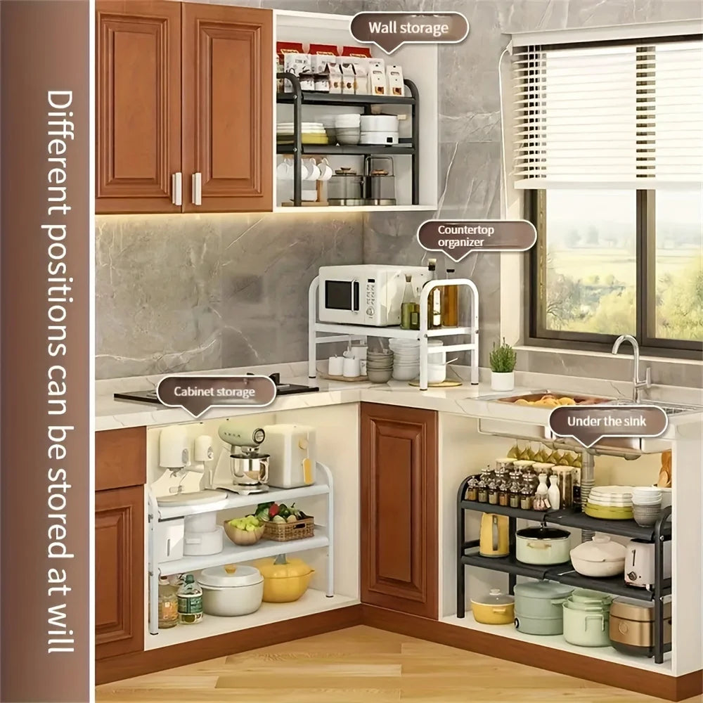 1 Set Multi-Use Kitchen Under Bathroom Sink Organizers