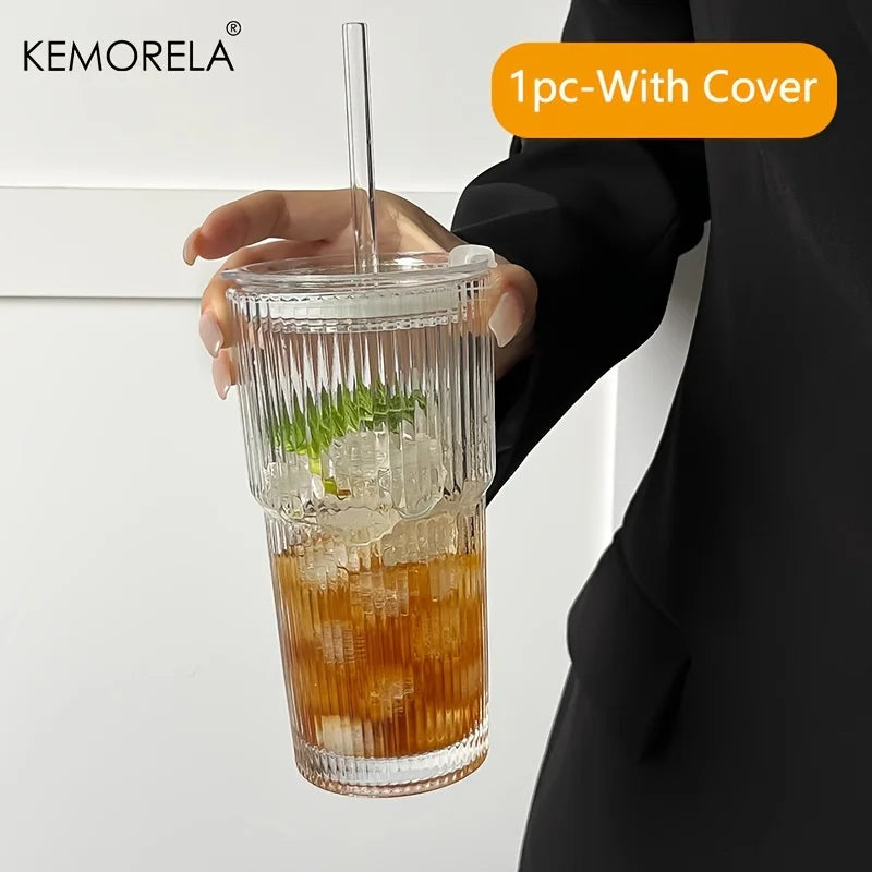 Stripe Glass Coffee Cup