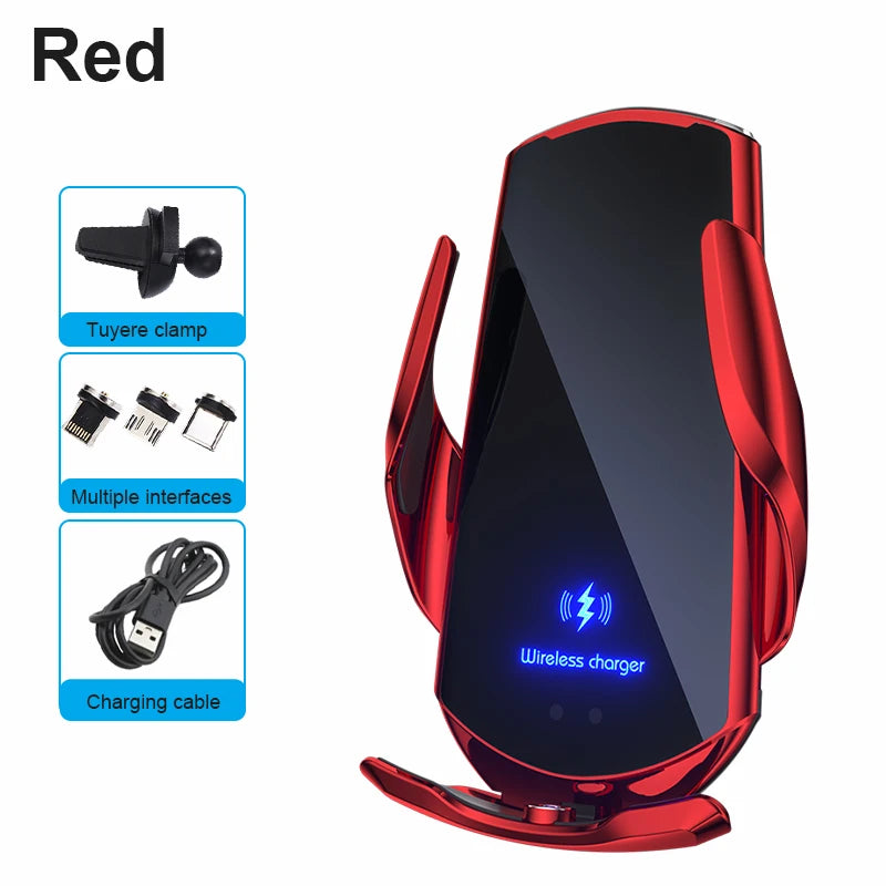 New Upgrade Car Mobile Phone Holder 15w Wireless Charging Portable Car Holder Cellphone Bracket Stand In Car Device