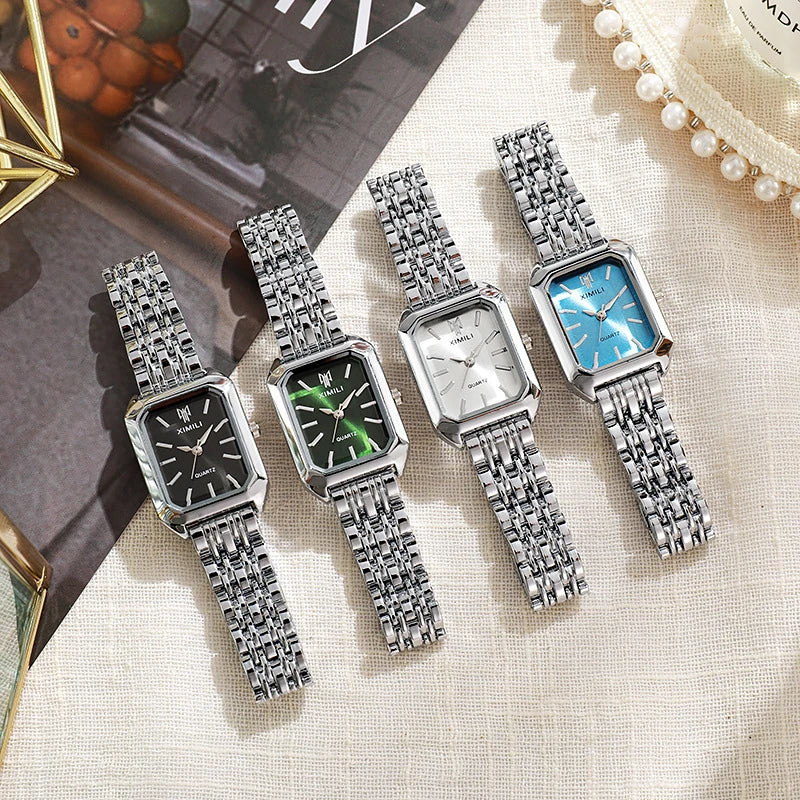 Stainless Steel Strap Watch Women Luxury Gift Quartz