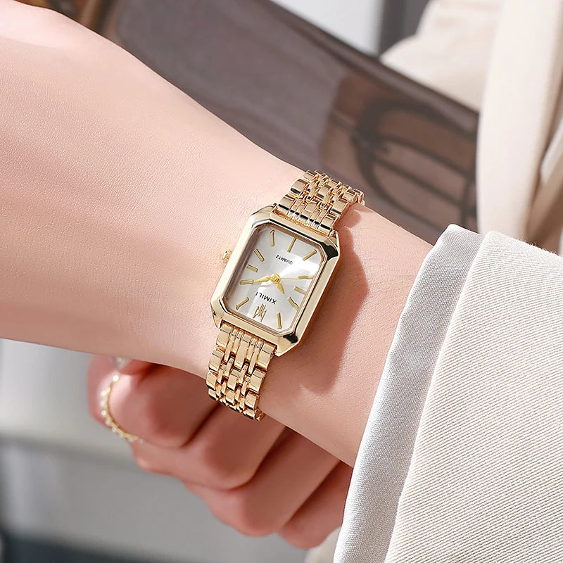 Stainless Steel Strap Watch Women Luxury Gift Quartz
