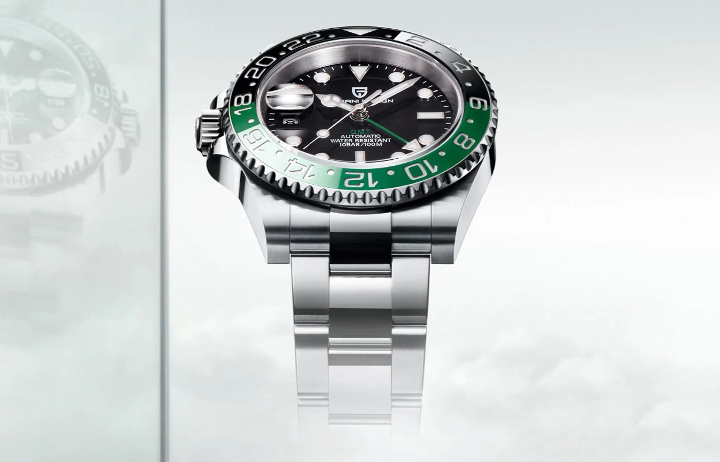 Luxury Watch GMT Men Mechanical Wristwatch Sapphire Glass Stainless Steel 100M Waterproof Automatic Watches