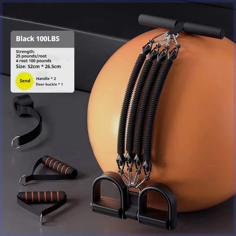 50-100lbs Foot Pedal Resistance Band Elastic Bands Multifunction Pull Rope Gym Tension Rope Set Home Abdominal Muscle Exerciser