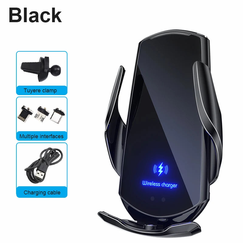New Upgrade Car Mobile Phone Holder 15w Wireless Charging Portable Car Holder Cellphone Bracket Stand In Car Device
