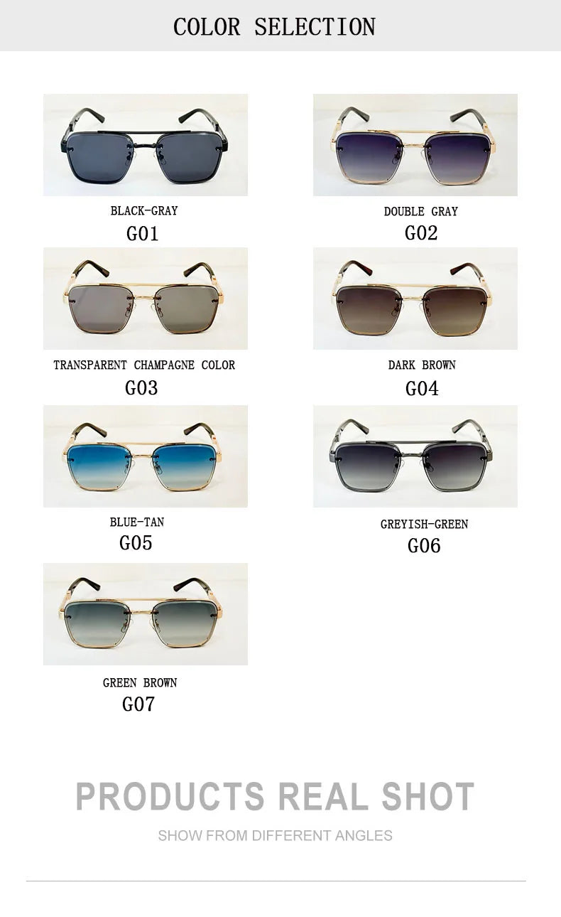 New Sunglasses For Men Luxury Fashion Glasses Sunscreen  Square Sunglasses Women Trendy Vintage
