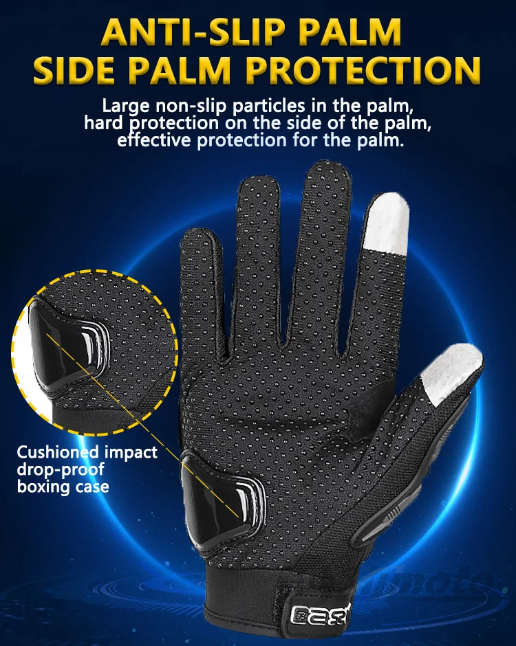 Summer Breathable Full Finger Motorcycle Gloves Non-slip Wear-resistant Motocross Racing Gloves Touch Screen Moto Biker Gloves