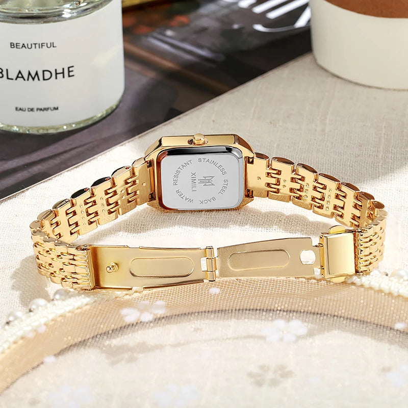 Stainless Steel Strap Watch Women Luxury Gift Quartz