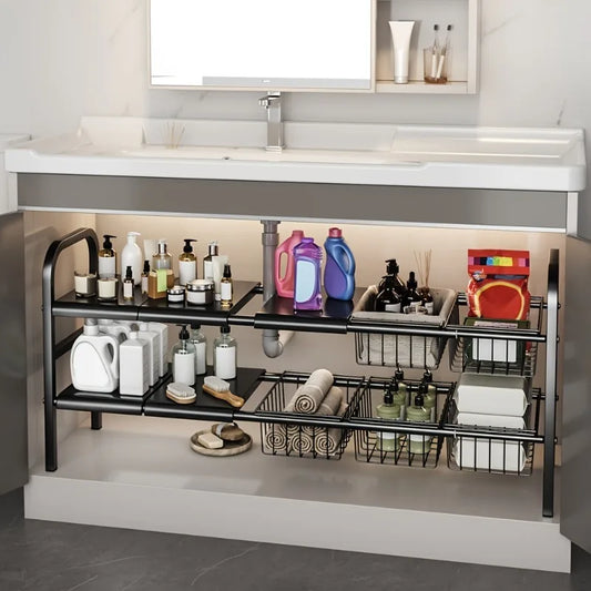 1 Set Multi-Use Kitchen Under Bathroom Sink Organizers