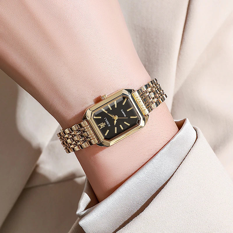 Stainless Steel Strap Watch Women Luxury Gift Quartz