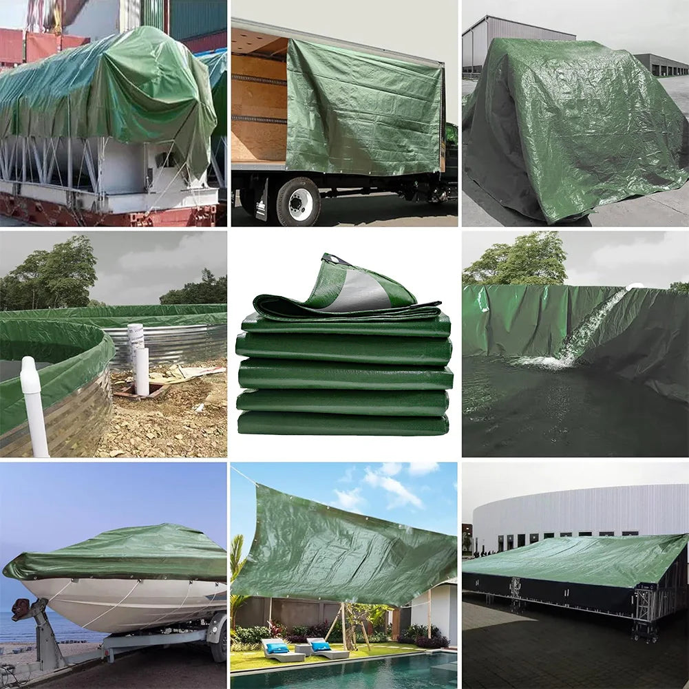 1/2pcs Large Tarpaulin Heavy Duty Thickened Waterproof  Tarp Rain Cover Multipurpose Outdoor Garden Camping Car Tent Sun Shelter