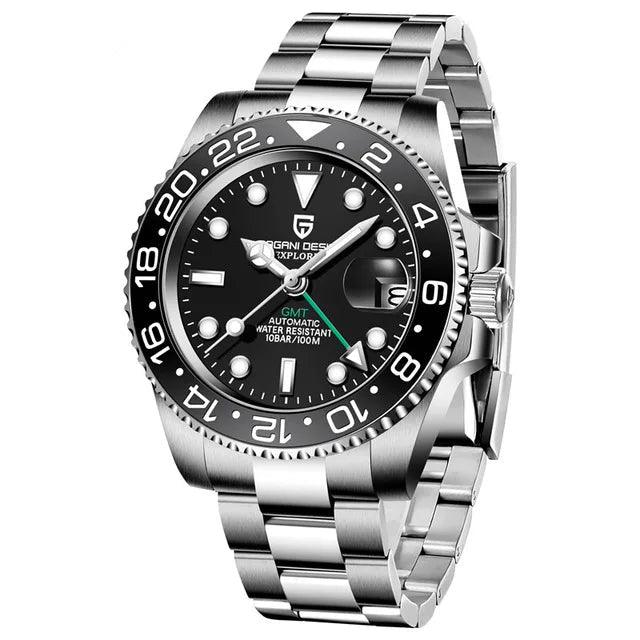 Luxury Watch GMT Men Mechanical Wristwatch Sapphire Glass Stainless Steel 100M Waterproof Automatic Watches