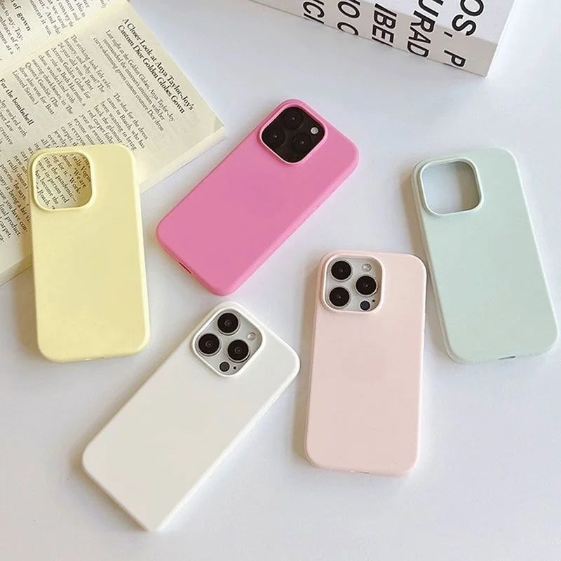 Luxury Original Liquid Silicone Case For iPhone 13 14 15 16 Pro Max phone Cases For iPhone 11 12 14 15 16 Plus Full Logo Cover