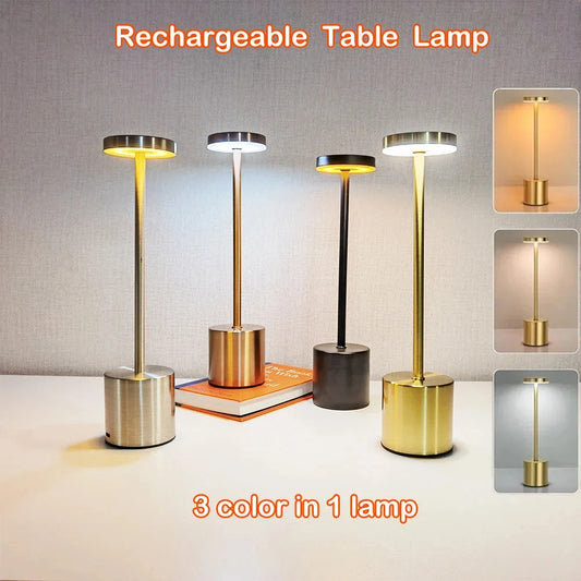 Rechargeable LED Touch Sensor Table Lamp 3 Colors
