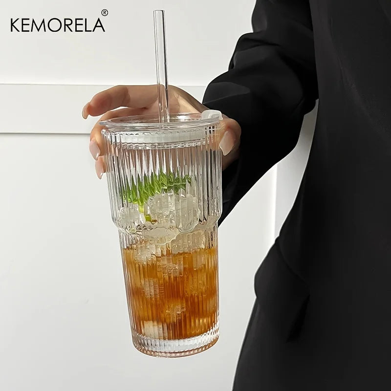 Stripe Glass Coffee Cup