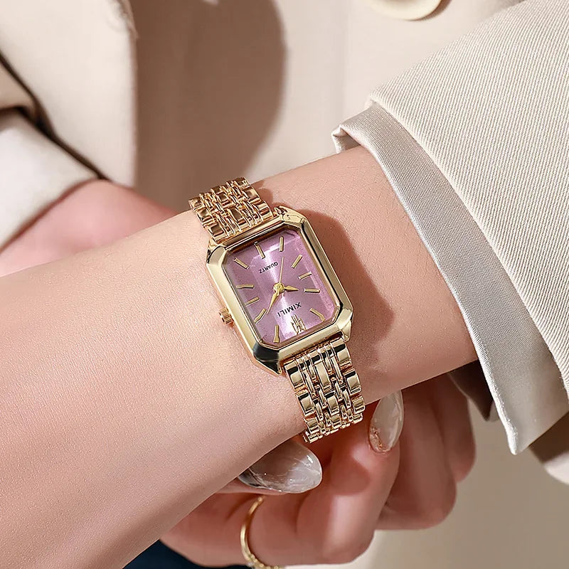 Stainless Steel Strap Watch Women Luxury Gift Quartz