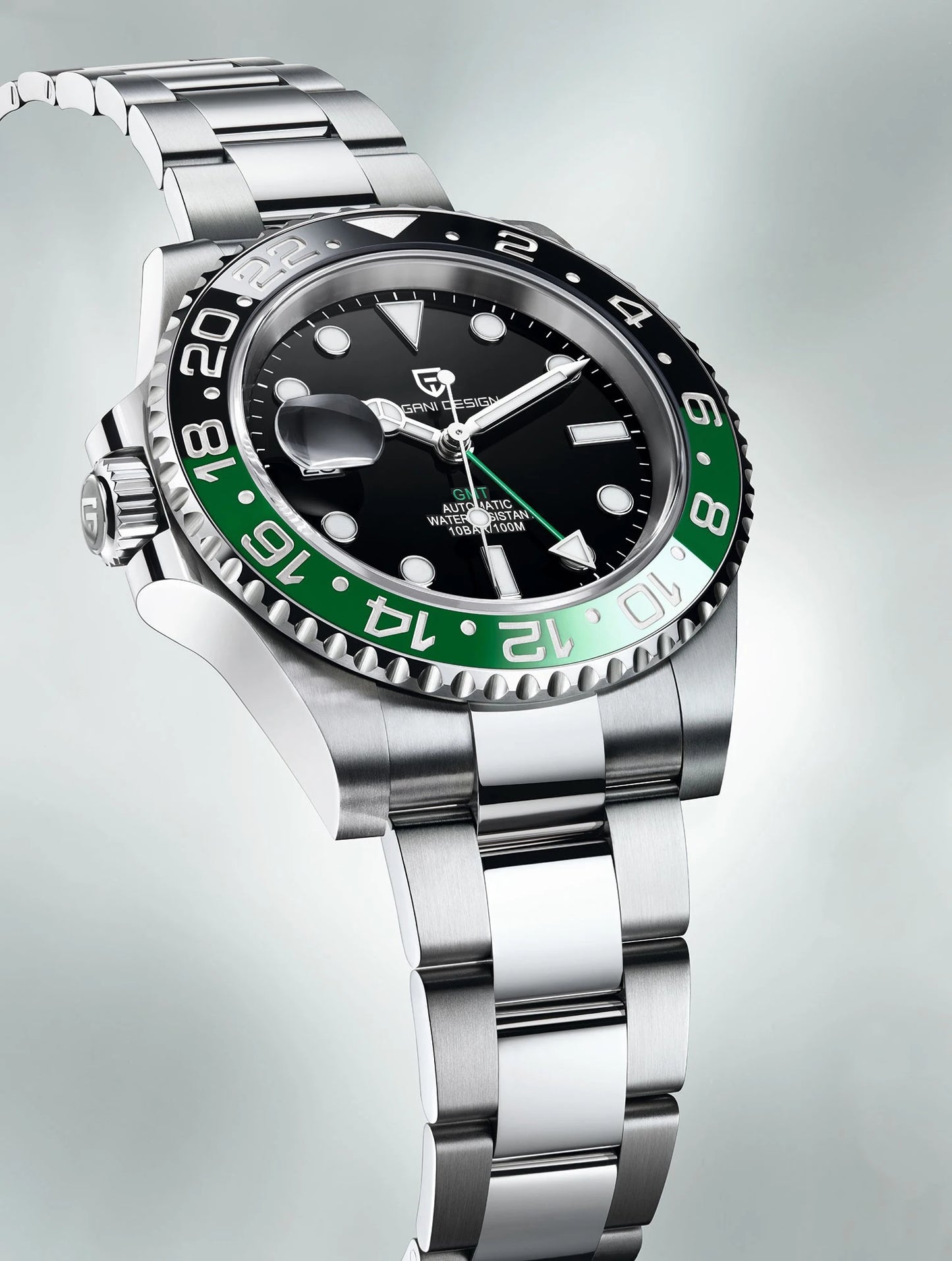 Luxury Watch GMT Men Mechanical Wristwatch Sapphire Glass Stainless Steel 100M Waterproof Automatic Watches